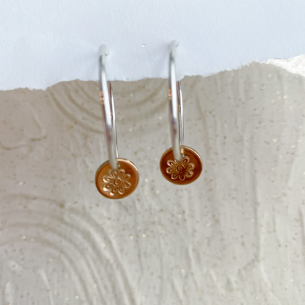 Flower Hoop Earrings