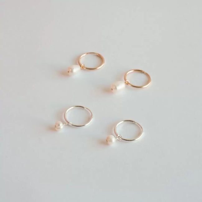 Opal & Pearl Hoop Earrings