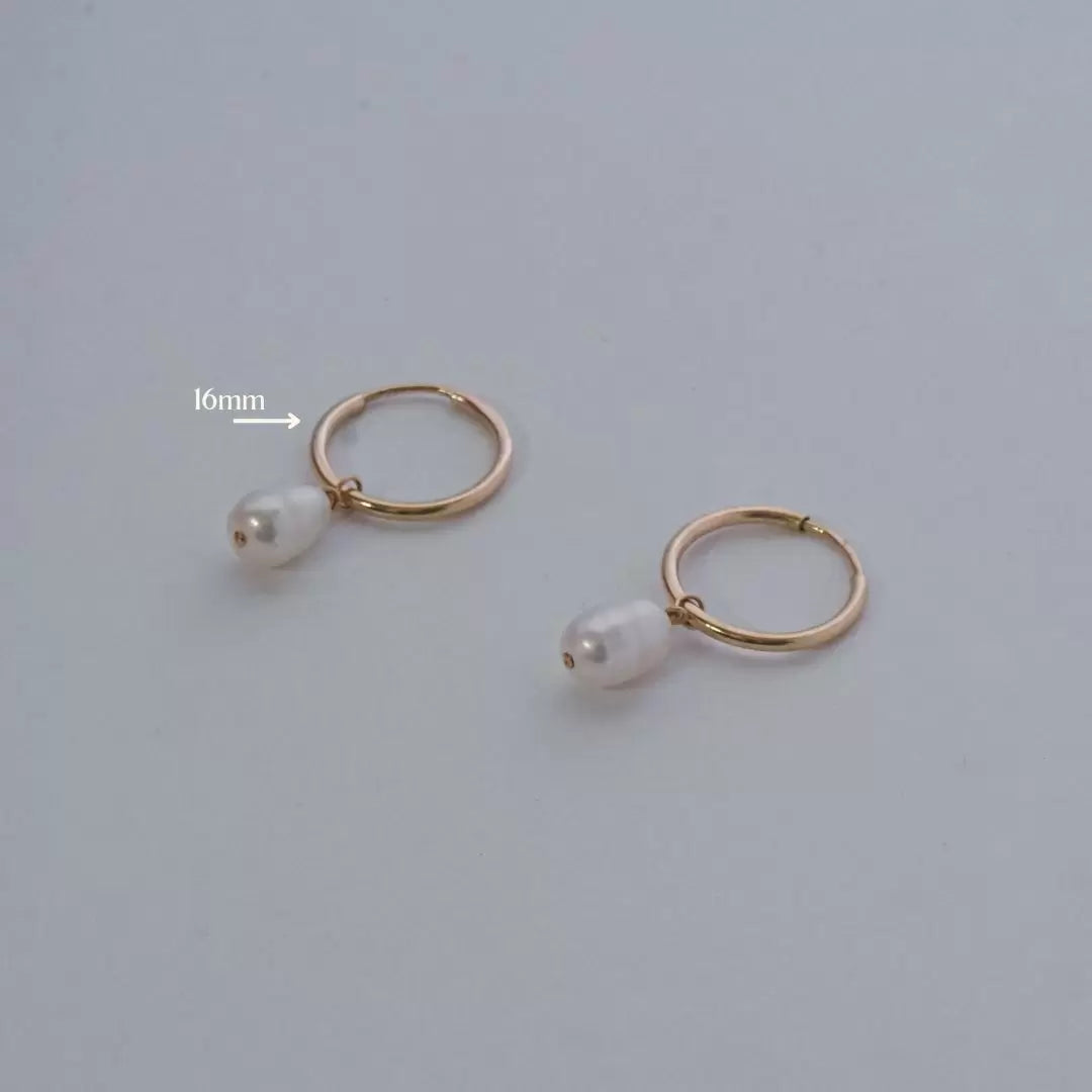 Opal & Pearl Hoop Earrings