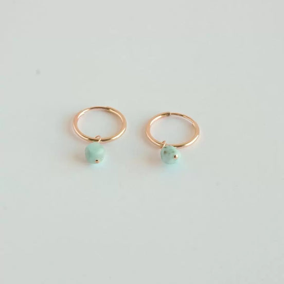Larimar Hoop Earrings
