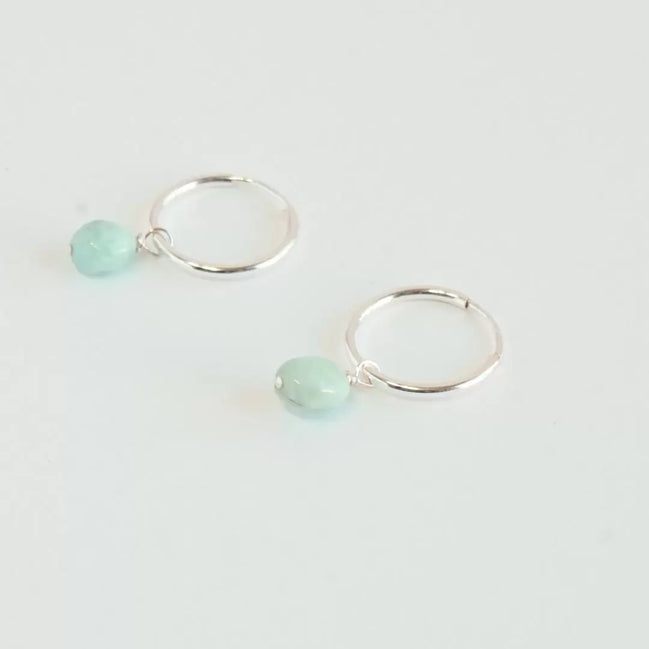 Larimar Hoop Earrings