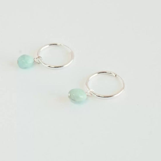 Larimar Hoop Earrings