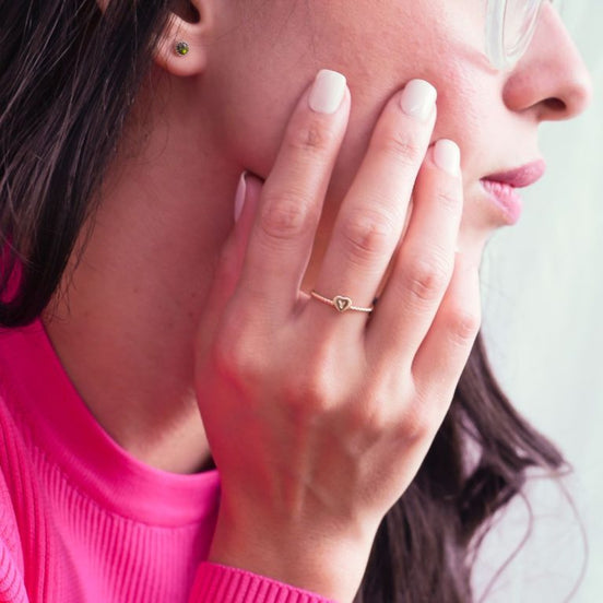 Twisted Heart Ring Initial