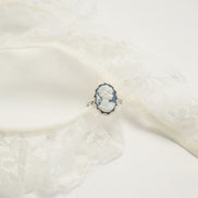 Blue& black cameos ring