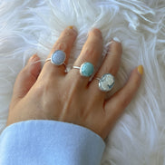 Blue& black cameos ring
