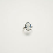Blue& black cameos ring