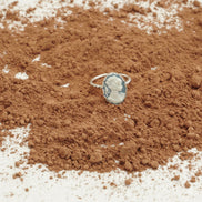 Blue& black cameos ring