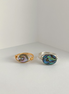 Wrapped Abalone Shell Rings