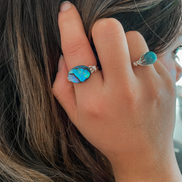 Wrapped Aquamarine Rings