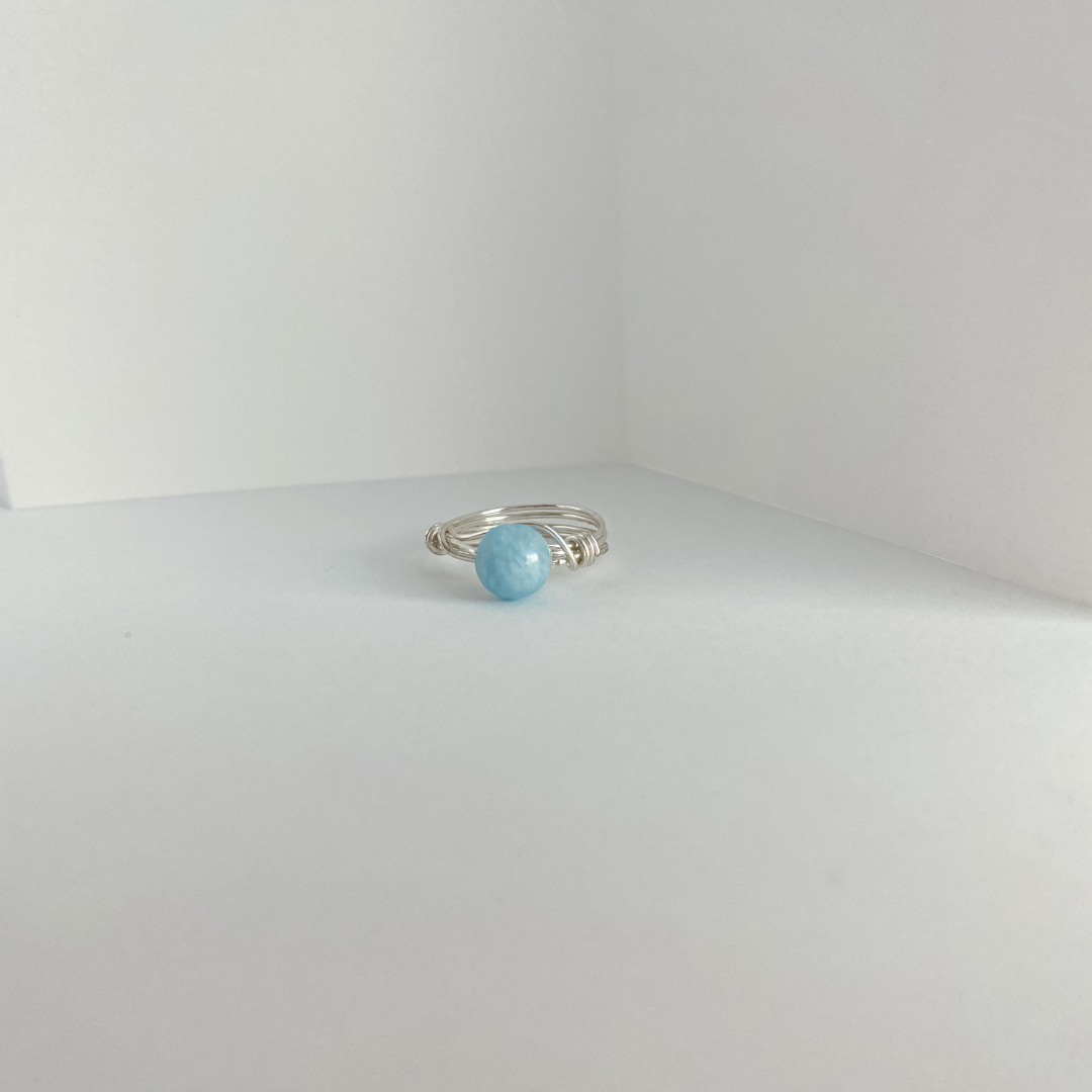 Wrapped Aquamarine Rings