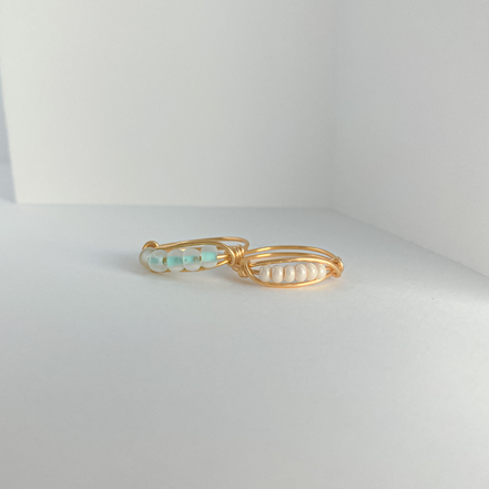 Wrapped c-zech glass rings