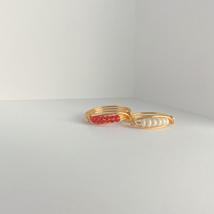 Wrapped c-zech glass rings