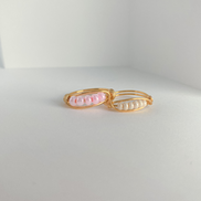 Wrapped c-zech glass rings
