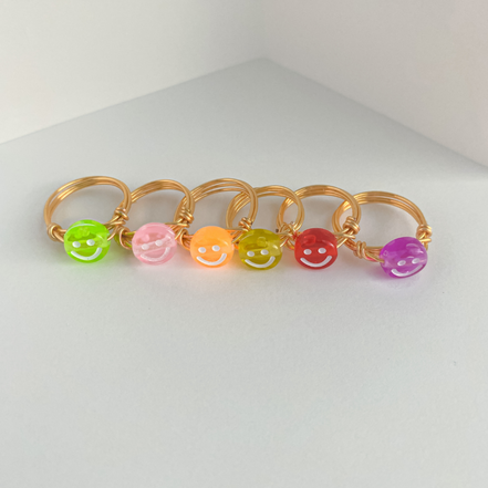 Wrapped Happy Face Rings