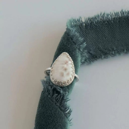 White Agate Ring